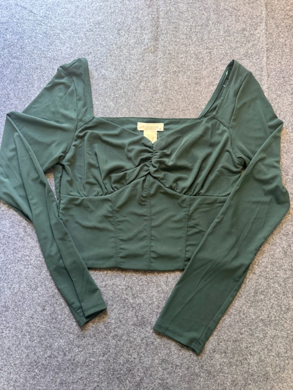 Kirious LA Corset Mesh Top Forest Green